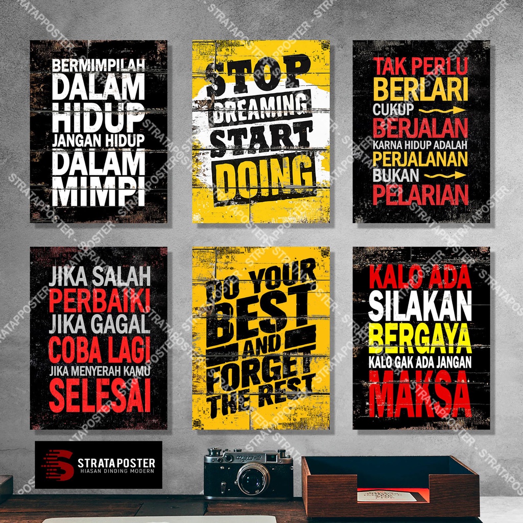 Poster motivasi - Hiasan dinding kata kata motivasi - Wall decor - Poster dinding 1419ST