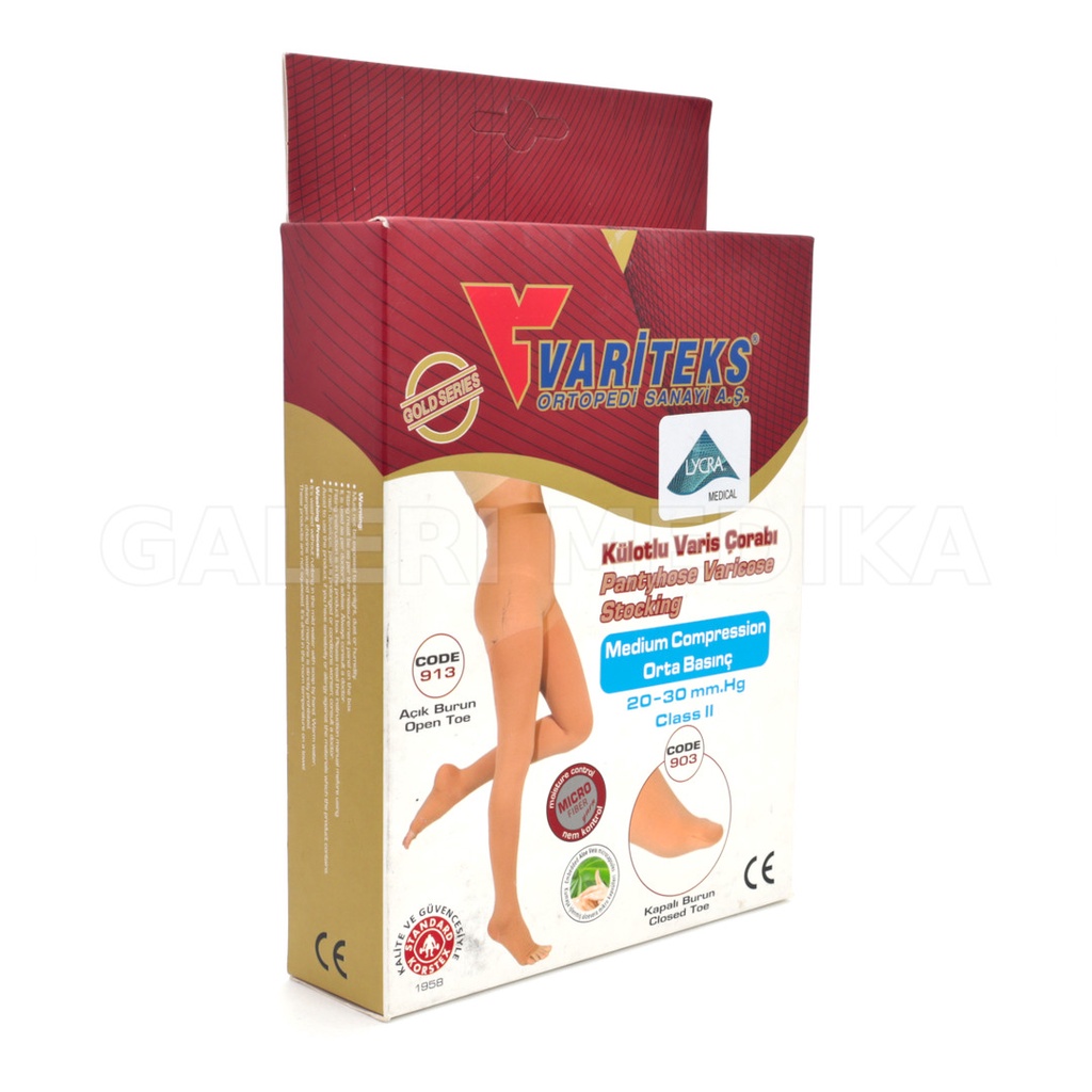 Stocking Varises / Stoking Varises Variteks 913 (Pinggang - Jari Terbuka) Kompresi Menengah 20-30mmHg Kelas 2 / Medium Compression CCL 2