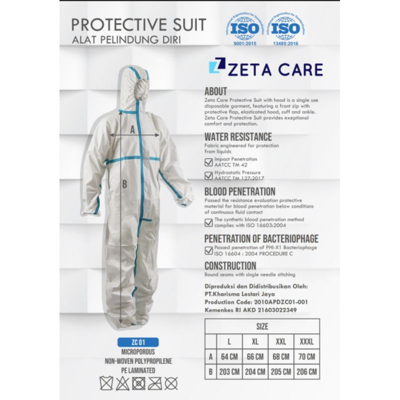 apd hazmat microporous seal blue (zeta care)