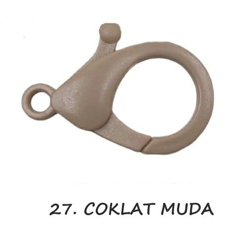 Kaitan Kokot Udang Plastik Claps Plastik Uk 35mm Warna/i Doff Harga/Pc-27. COKLAT MUDA