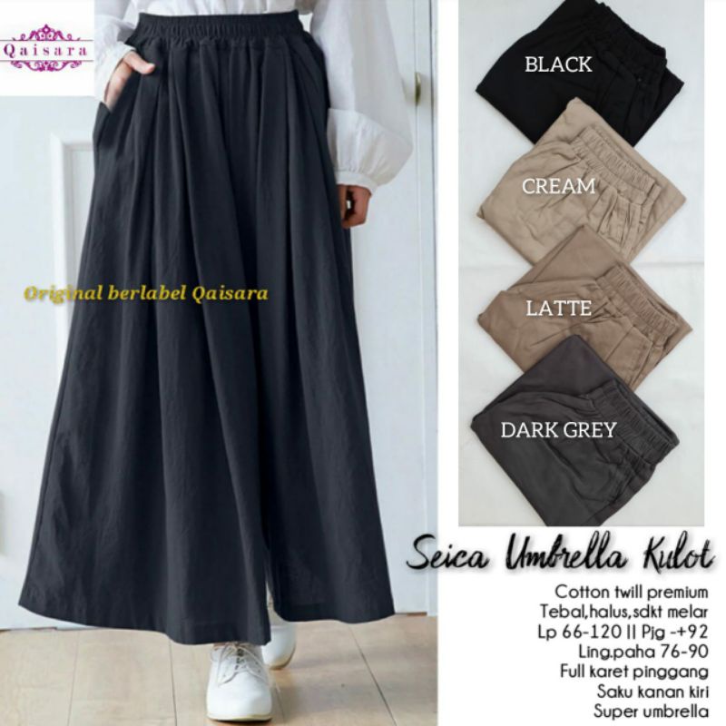Seica Umbrella Kulot super lebar catton twill premium by Qaisara