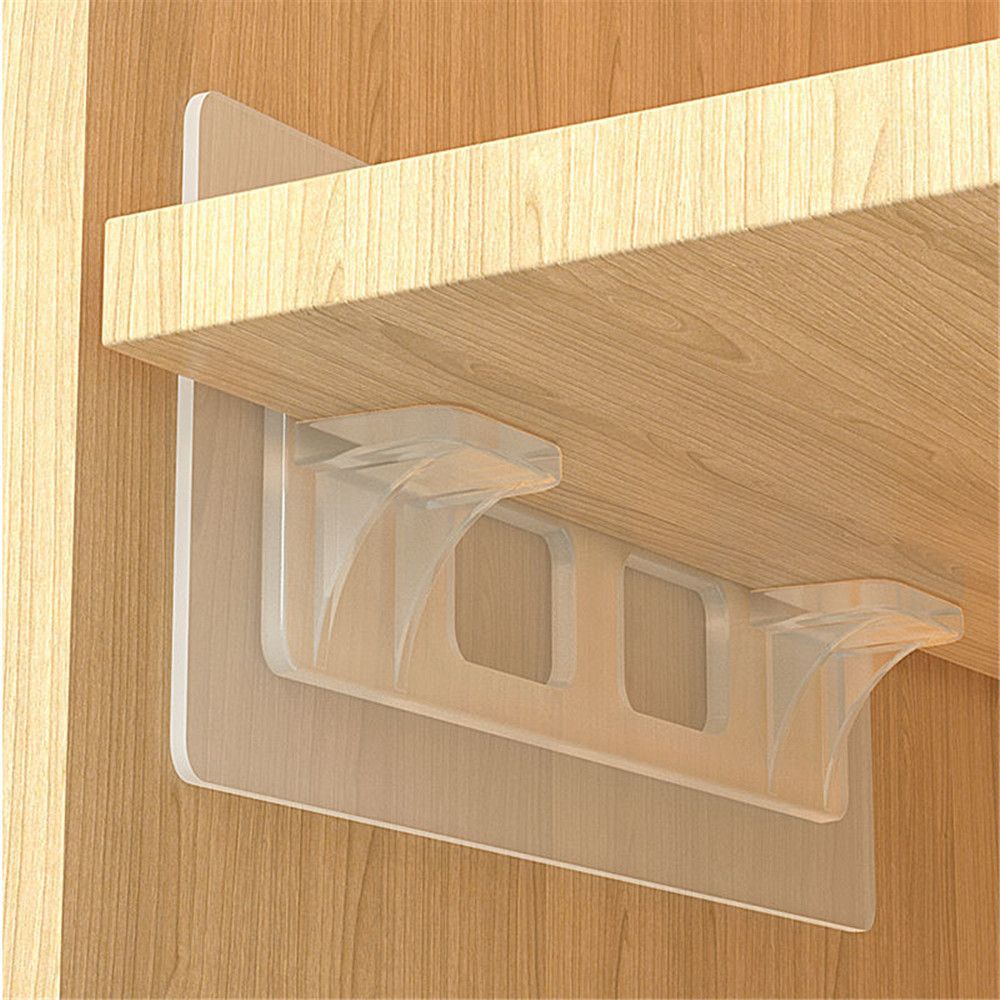 WONDERFUL Traceless Clapboard Sticker Angle Support Layered Partition Bracket Shelf Support Clips Organizer Partition Bracket Bracket Support Screw Hook Holder Partition Post Sticker Punch-free Closet Cabinet Shelf