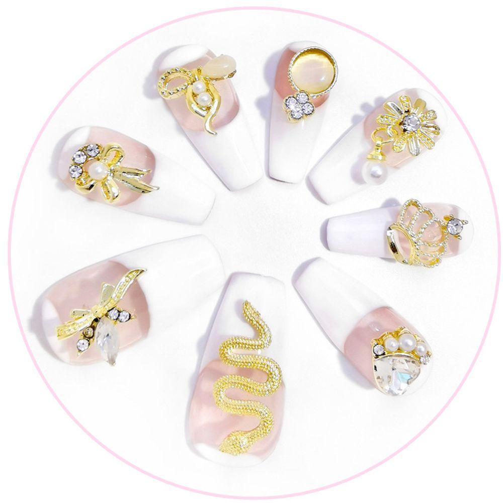 Mxbeauty 10pcs / Set Hiasan Kuku 3D Motif Kulit Ular Aksen Glitter Untuk Aksesoris Nail Art / Manicure DIY