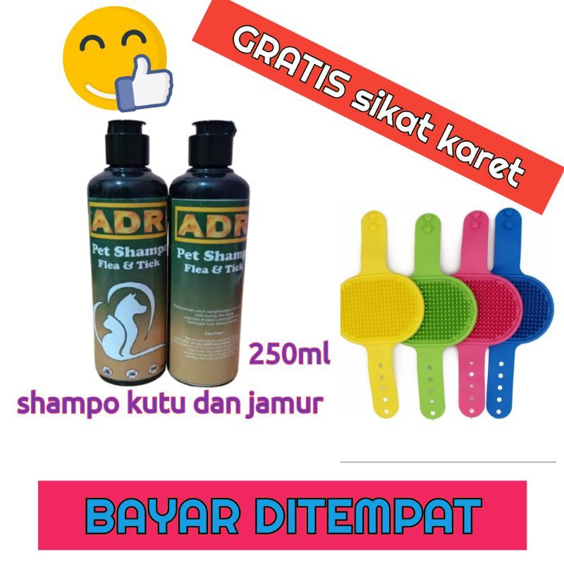 Shampo Kutu Jamur Kucing dan Anjing Ampuh 250ml GRATIS  Sikat karet Grooming