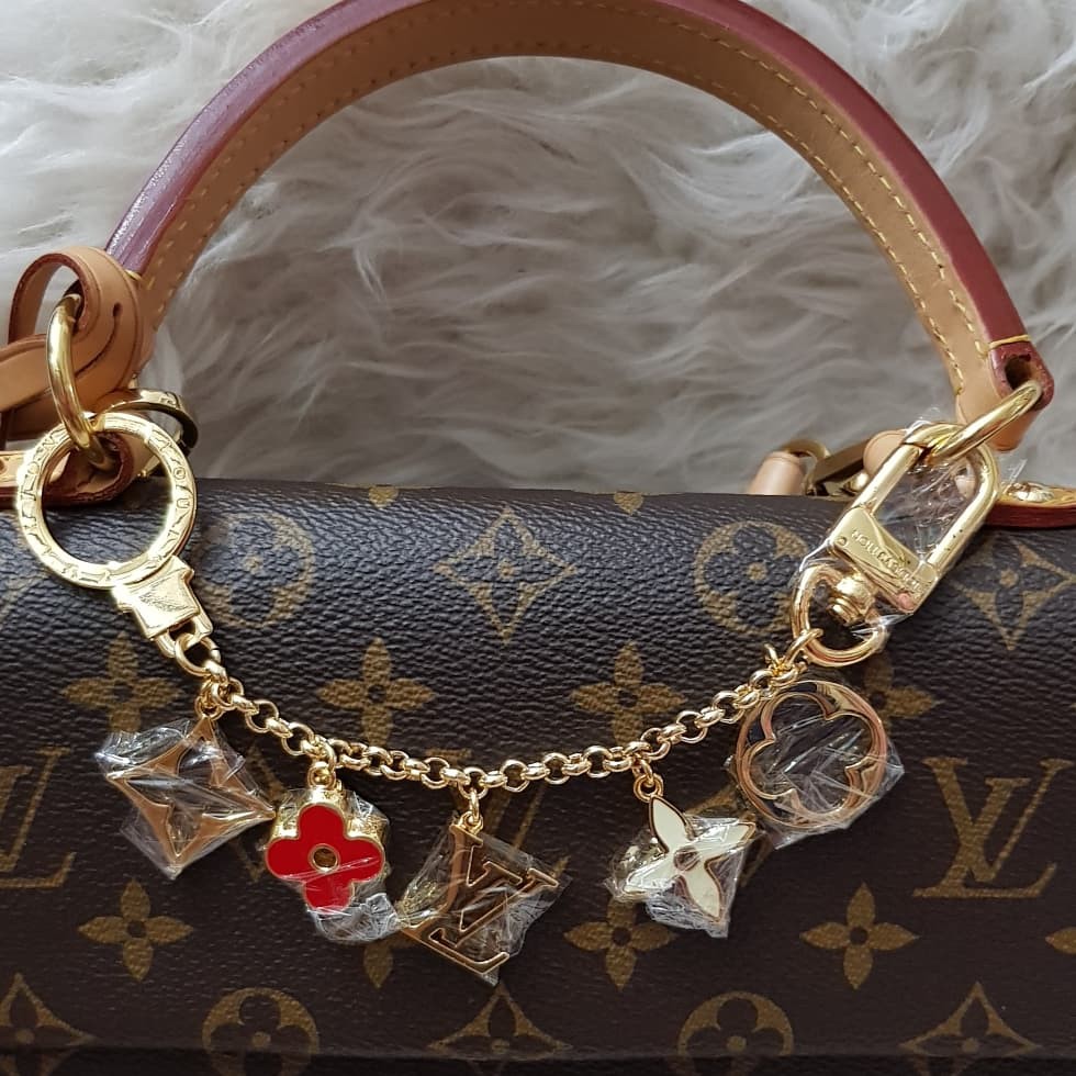 fleur de monogram long chain bag charm