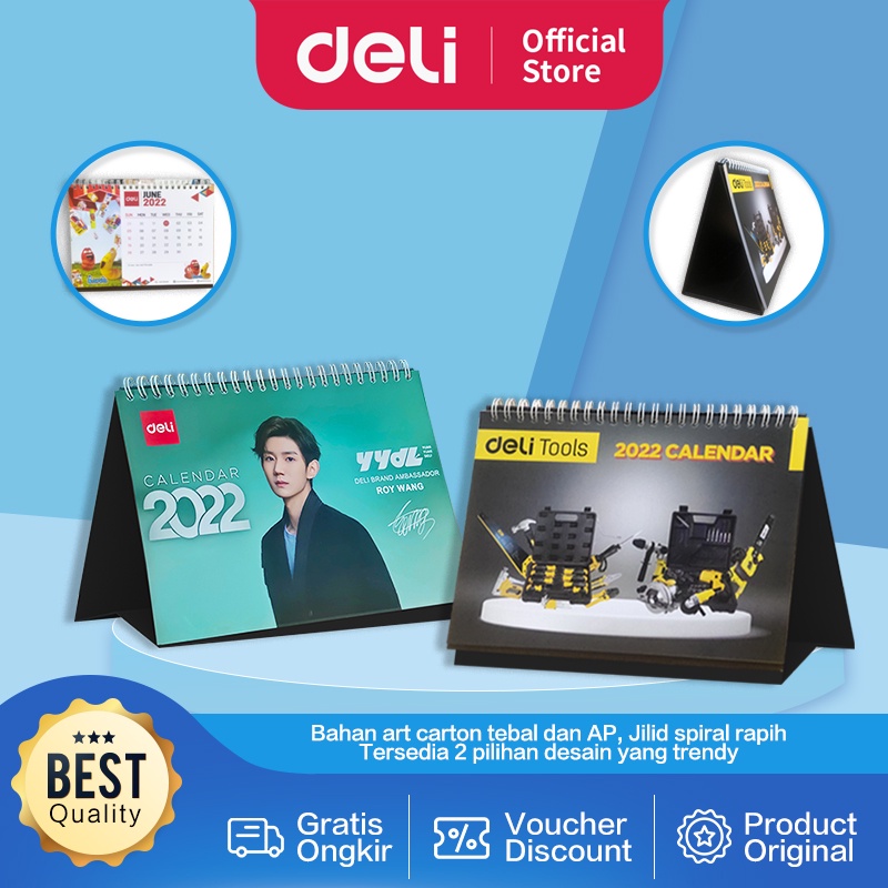 Jual Deli Desk Calendar / Kalender Meja 2022 Desain Roy Wang &amp; Tools ...
