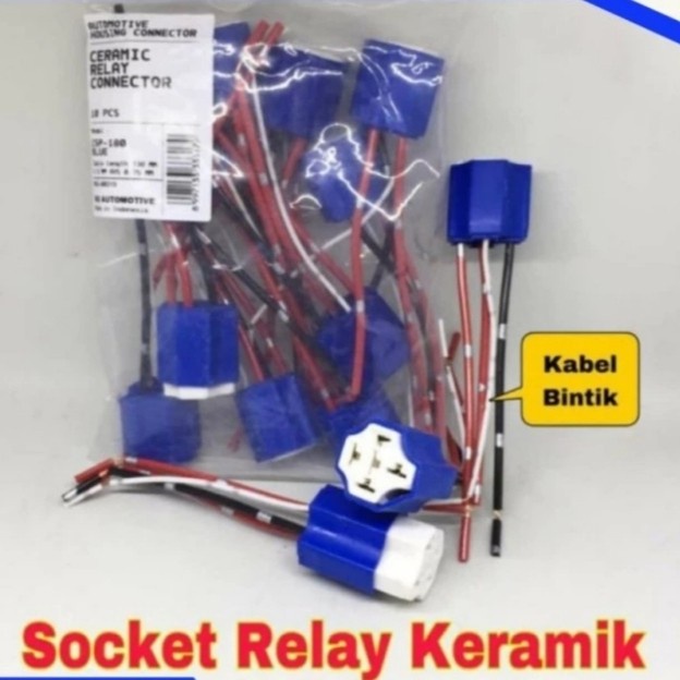 SOKET KABEL RELAY KLAKSON &amp; LAMPU KAKI 4 &amp; 5 KERAMIK