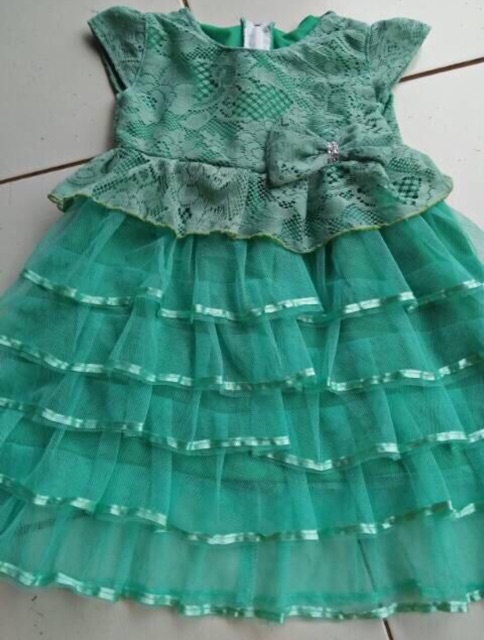 Dress tutu tile rempel brokat untuk anak 3-5 tahun dress ruffle nablfashion