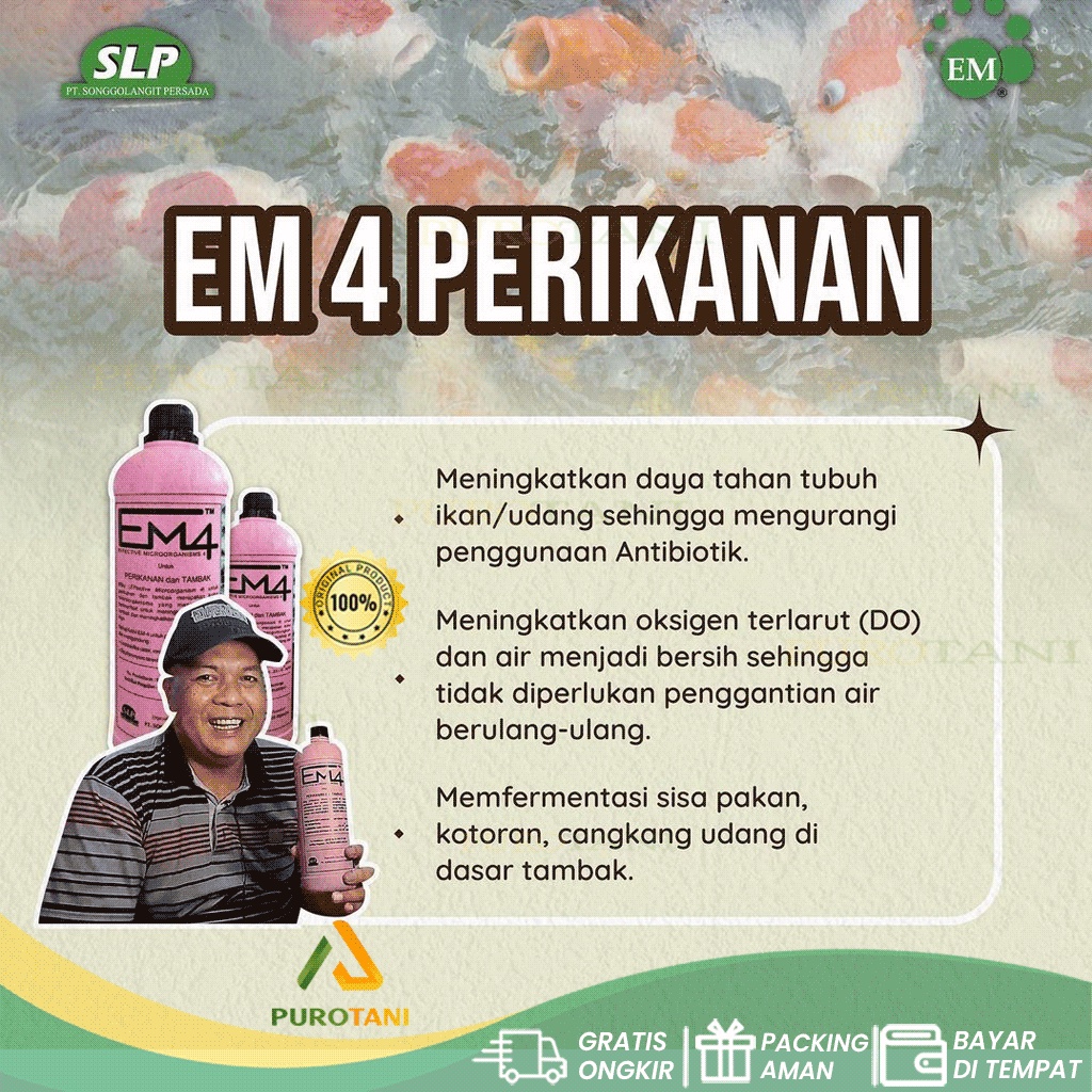 Mikro Organisme Em4 Perikanan Dan Tambak 1 Liter EM4 IKAN 1lt