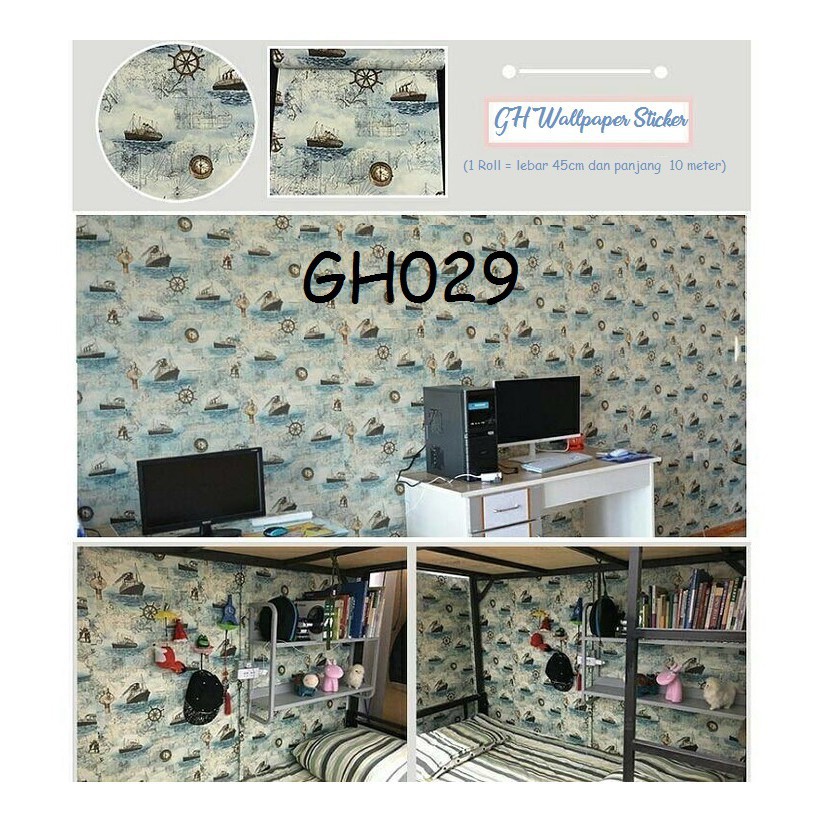 Wallpaper dinding 3d motif elegant / Wallpaper dinding kamar tidur anak wallstiker 45cm x 9m Gh029