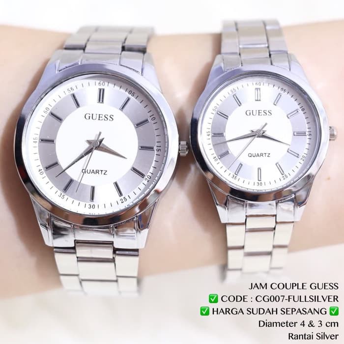 "JAM TANGAN COUPLE GUESS RANTAI SIMPLE PASANGAN PRIA WANITA CASUAL"