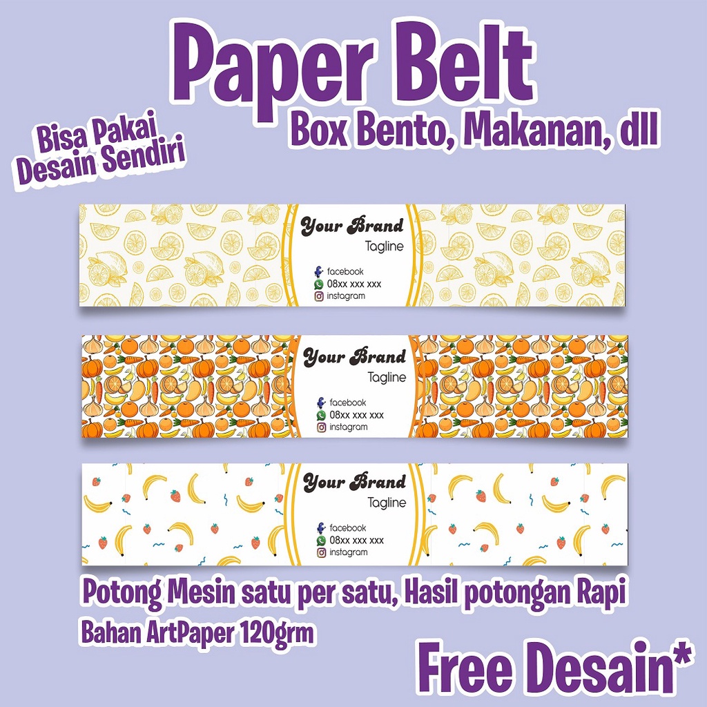 

Paperbelt paper belt Paper Sleeve Sabuk Kertas Box Bento Kotak Makanan Roll Hijab MURAH