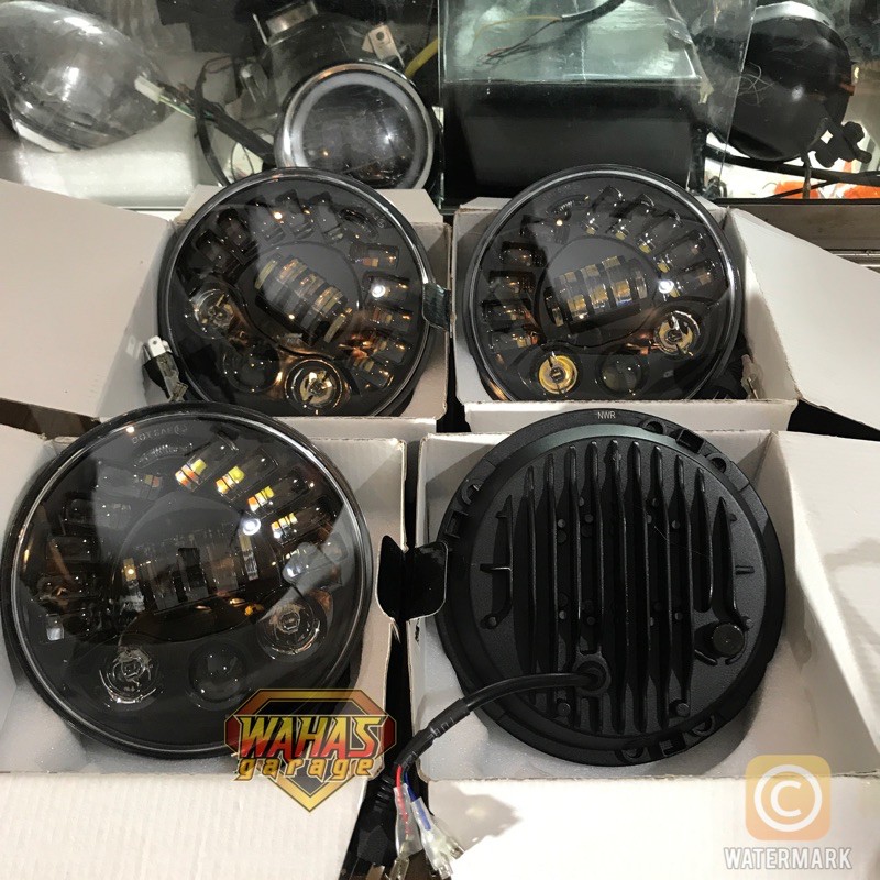 Daymaker 7 inch 19 LED Dus hitam import set batok ORIGINAL NINJA , TIGER REVO , MEGAPRO , VERZA