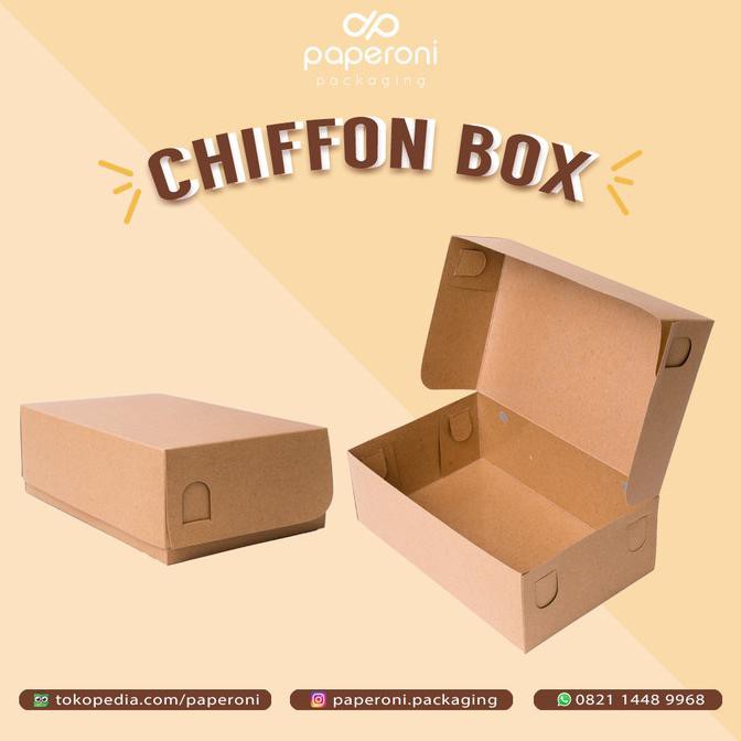 

BARU Kotak/Dus Kue Chiffon bahan Kertas/ECO Kraft Chiffon Box