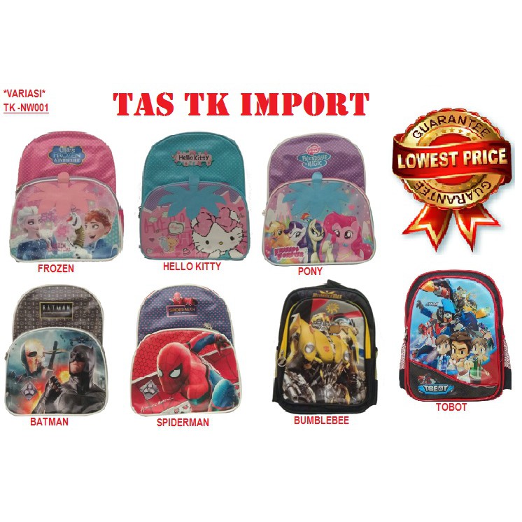 PA TAS RANSEL ANAK LAKI SEKOLAH PLAYGROUP / TK TOBOT THOMAS 3D PRINTING IMPORT TAHAN AIR (WATERPROOF) / TA052