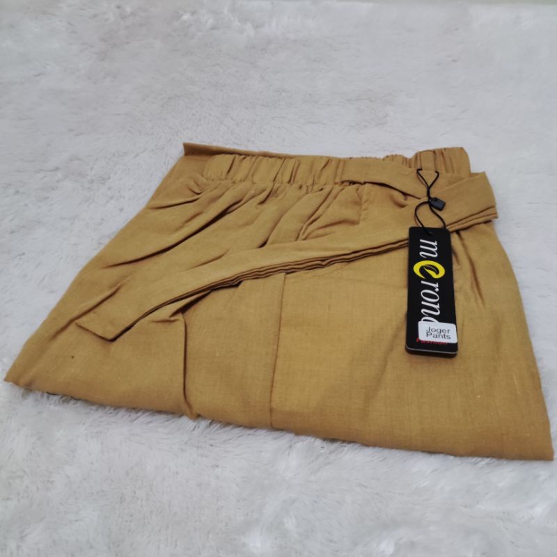 Celana Joger Wanita Jumbo dan Standar SUPER PREMIUM Katun Supernova Tebal Bawahan Wanita-JOGER Mustard