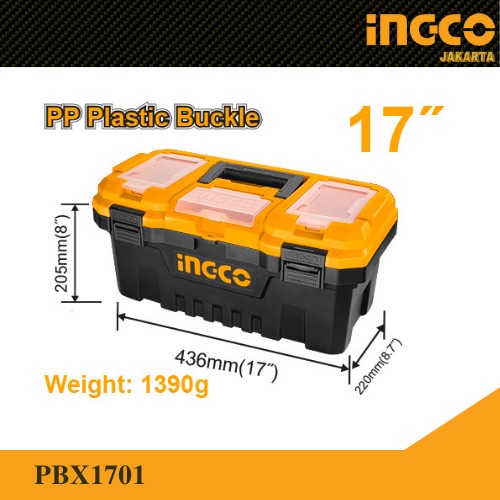 Tool Box Plastic (17&quot;) INGCO PBX1701 - Kotak Alat Peralatan Perkakas