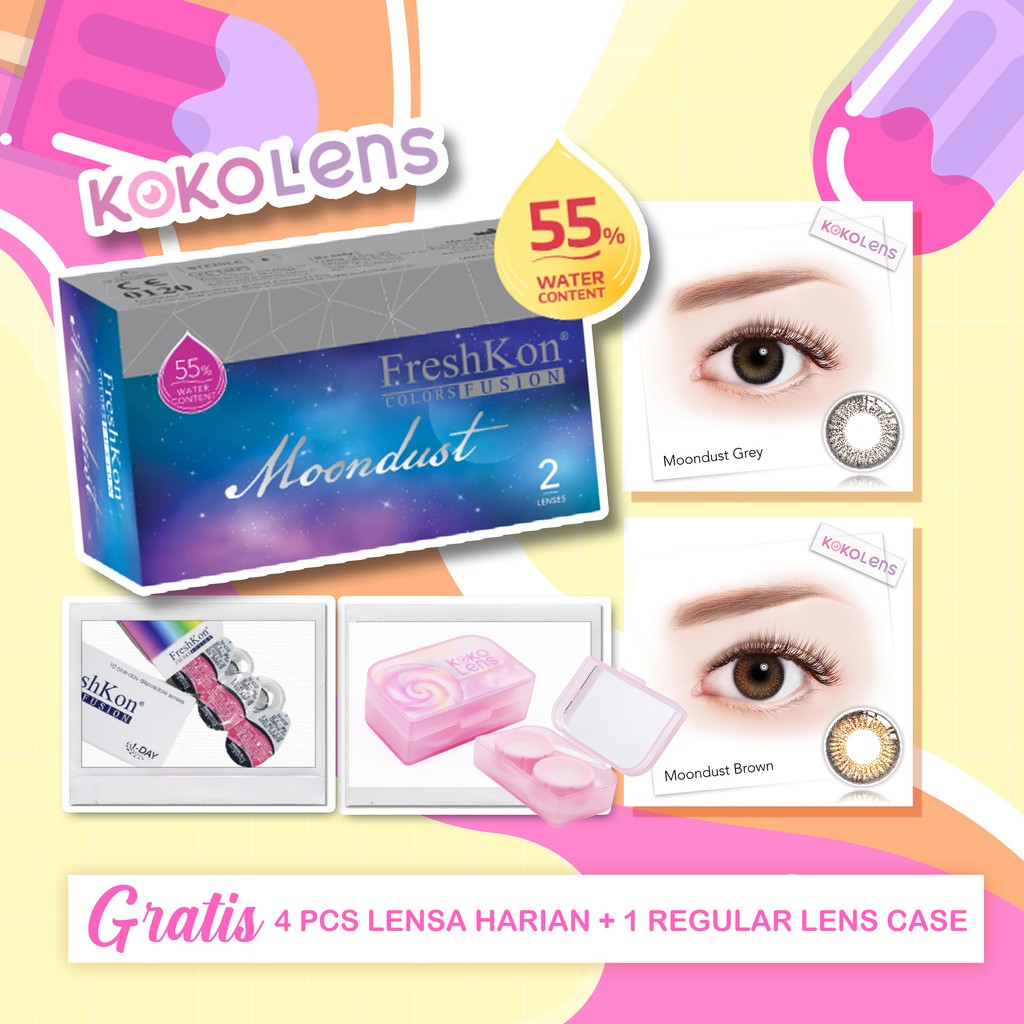 FreshKon Moondust Softlens Warna (Bulanan) Lensa Kontak Warna (1 BULAN