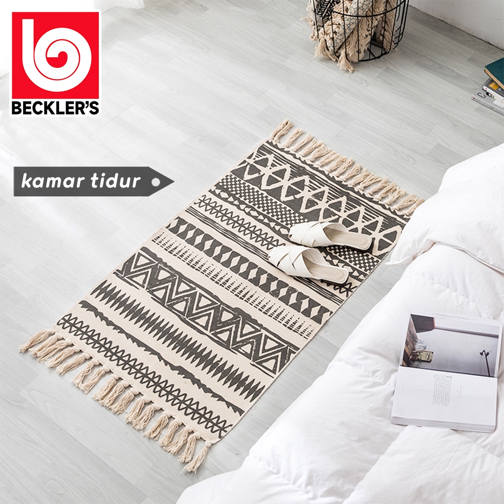 Karpet Bohemian  2 Ukuran/ Keset Karpet Tenun Linen Bohemian Rug Mat