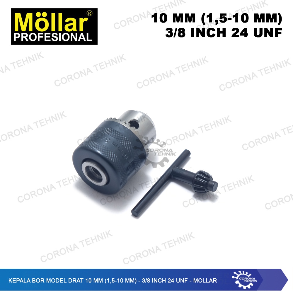 Mollar - Kepala Bor Model DRAT 10 mm (1,5-10 mm) - 3/8 Inch 24 UNF