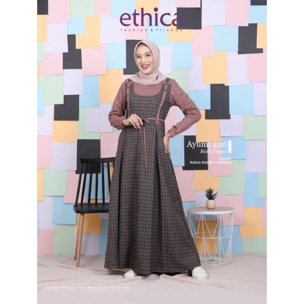 BAJU GAMIS TERBARU 2021 AYUMI 220 ETHICA WARNA BARU  / GAMIS SIMPLE ELEGAN / GAMIS MODERN / DRESS MU