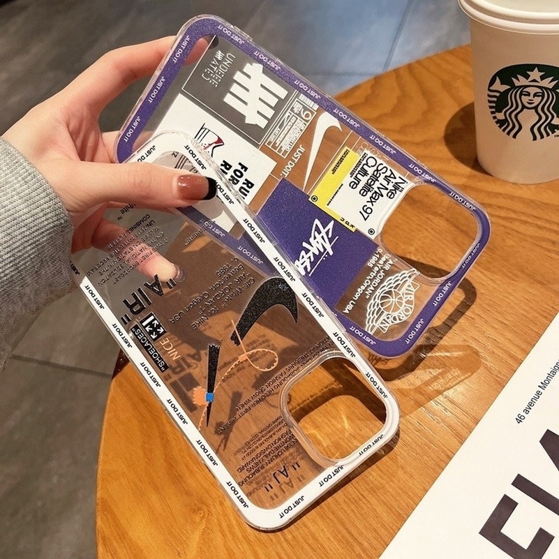 【Ready Stock】 Camera Lens protector For iPhone 14 11 11Pro 11ProMax iPhone 13 12 Pro Max iPhone 7 8 6Plus 6sPlus 7Plus 8Plus X XS XR XSMax Transparent Tide Brand Fashion Side Printing High Quality Soft Silicone TPU Anti-drop Anti-dirty Phone Casing Cover