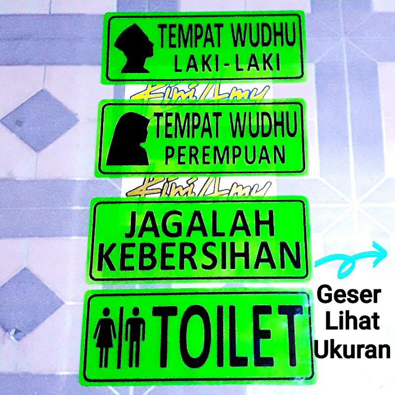 Acrylic Papan Tulisan Acrylic Sign Board Tempat Wudhu, Jagalah Kebersihan, Toilet | Sign Board | Bukan Sticker Helm, Sticker Motor, Sticker Mobil | Acrylic Sign Board | Tulisan Dinding Sticker Wallpaper Dinding Kamar | Bukan Stiker Motor Keren