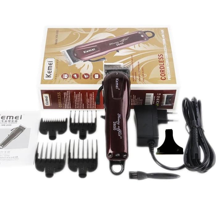 Kemei KM-2600 Cordless Electric Hair Clipper Alat Cukur Rambut KM2600 Original