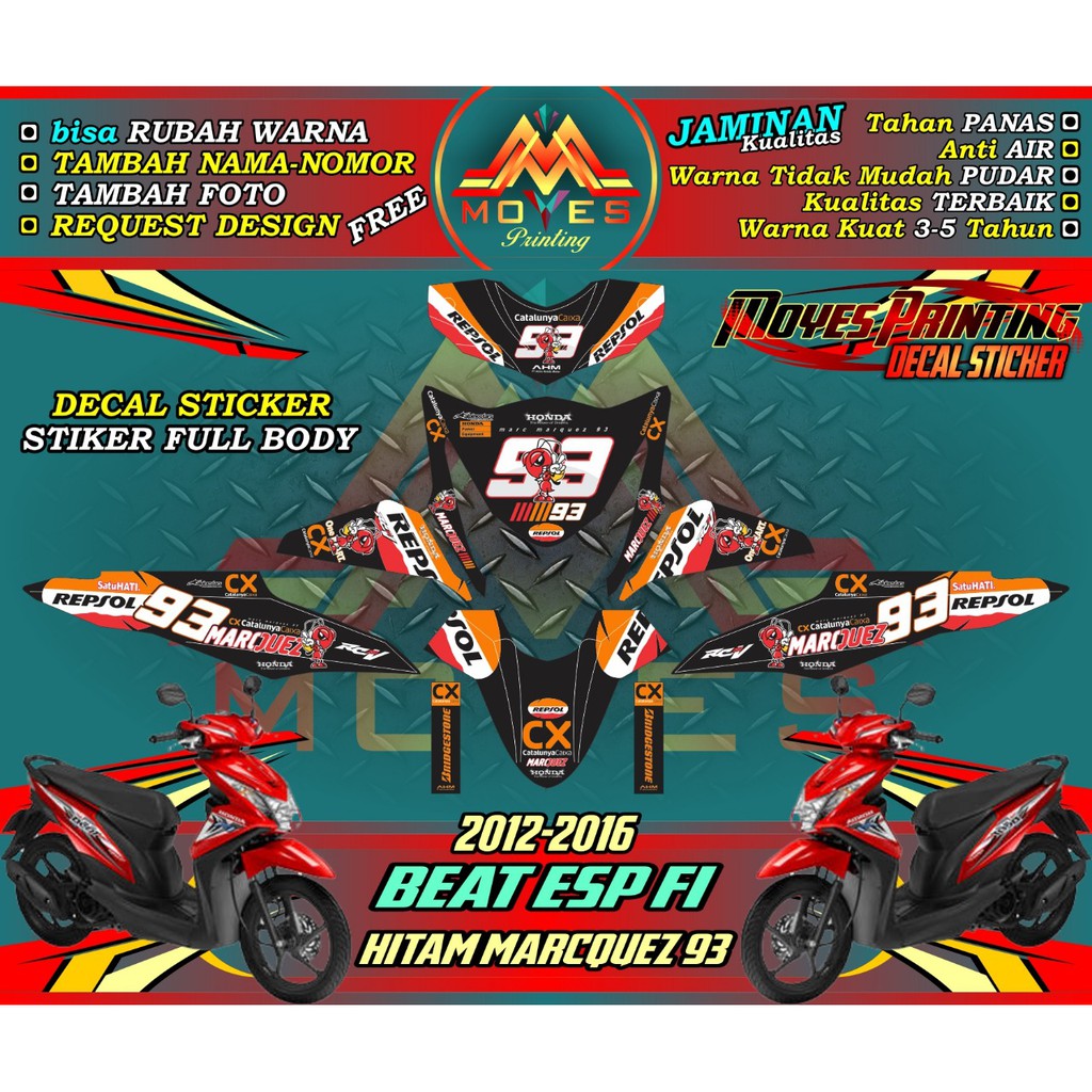 Decal stiker motor beat fi full body stiker motor beat fi full body striping motor beat fi full body