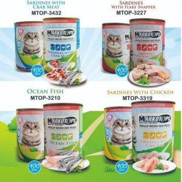 Makanan basah kucing MARKOTOPS all varian rasa 400gr Makanan kucing kaleng