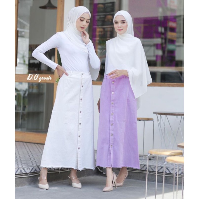 JEANS ROK BUTON ROK JEANS DENIM ROK KANCING-4