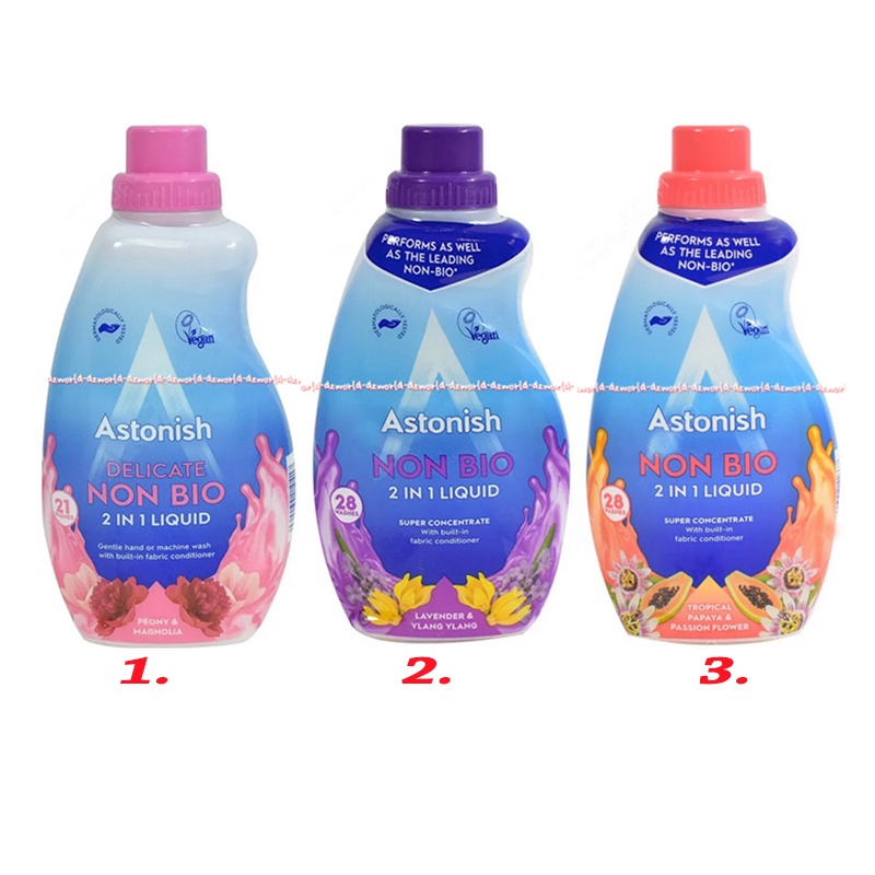 Astonish Non Bio 2in1 Liquid 840ml Sabun Cair Cuci Pakaian Baju Peony Lavender Tropical Papaya Astonis Lavender Ylang Peony Astonish Detergent Liquid Detergen Cair