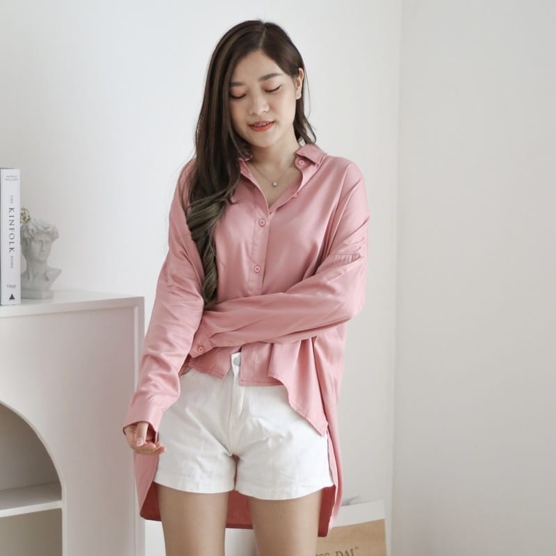 BEFAST - ZEC OOTD Wanita Kemeja ANONI / Kemeja Oversize Yoris XXL / Kemeja Wanita / Oversize Kemeja Lengan Panjang / Kem Casual Polos / Terlaris / Fashion Wanita Kantor / Kemeja Kancing / Termurah