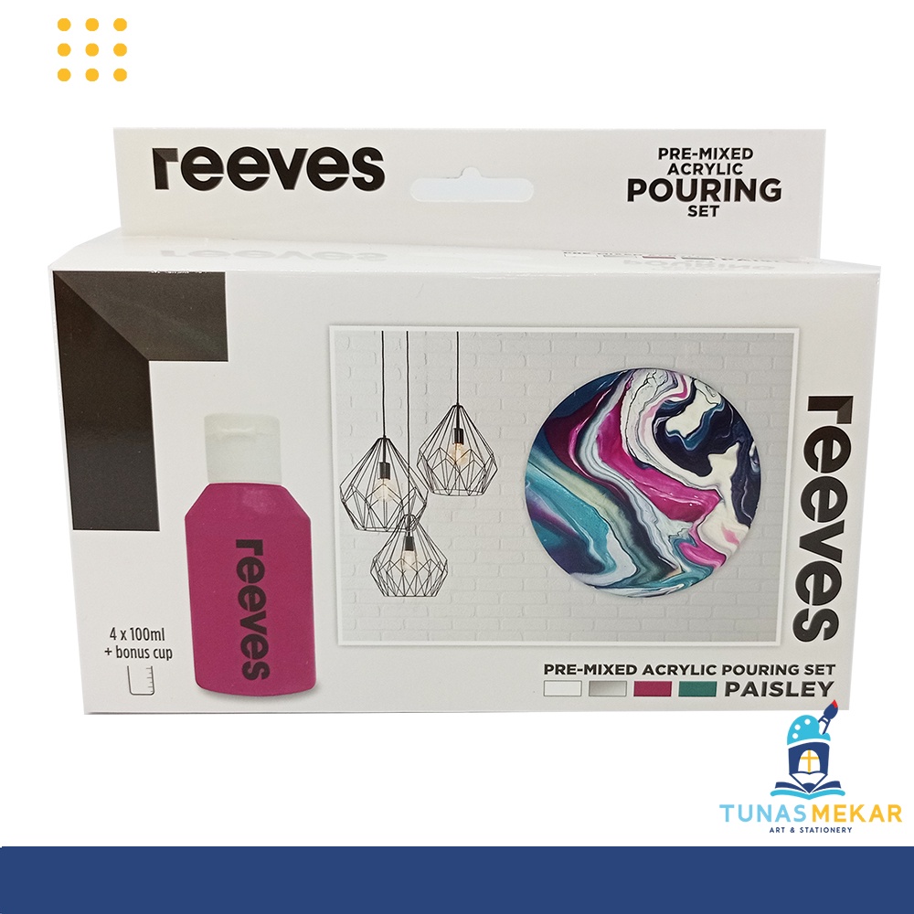 

Reeves Pre Mixed Acrylic Pouring Paint Paisley Color Set