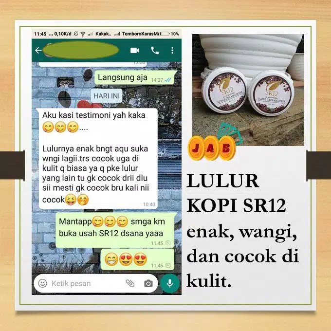 Scrub Cream Coffee SR12 Body Scrub BPOM Lulur Pemutih Badan Penghilang Daki