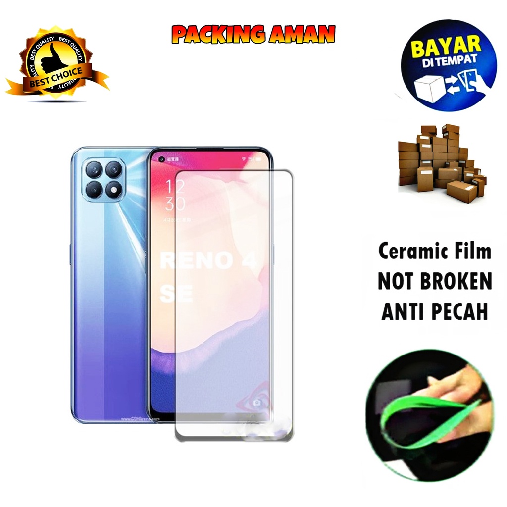 Tempered Glass Oppo Reno4 SE 5G 2020 FULL COVER FULL SCREEN Ceramic Film Anti Gores