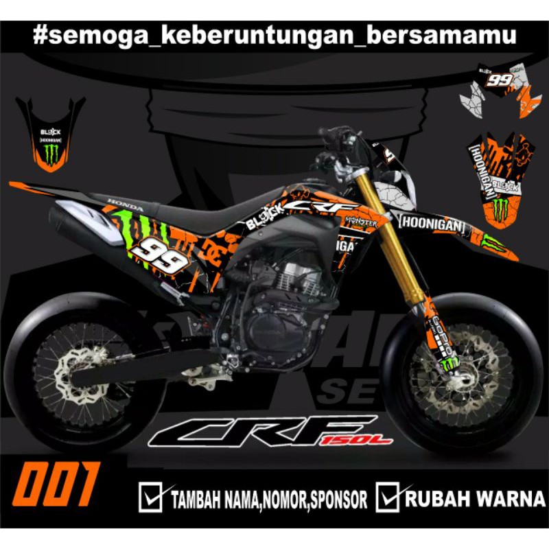 Sticker setiker stiker decal CRF 150 L- minimalis Fullbody-Dekal stiker CRF 150 L Trail Supermoto