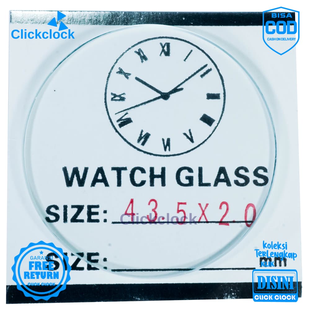 Kaca Jam Kaca Bahan Watch Glass PNC-435 Murah 4,35 cm