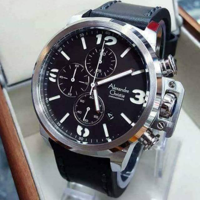 Alexandre Christie AC 6280 MC Silver Black Pria Original