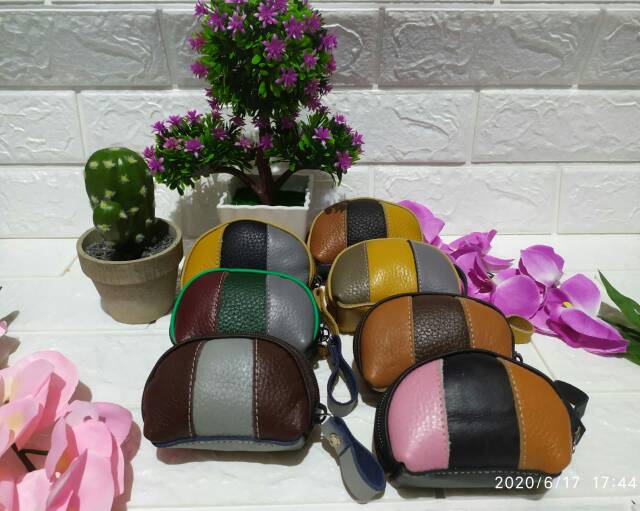 dompet receh dompet koin bahan kulit sapi