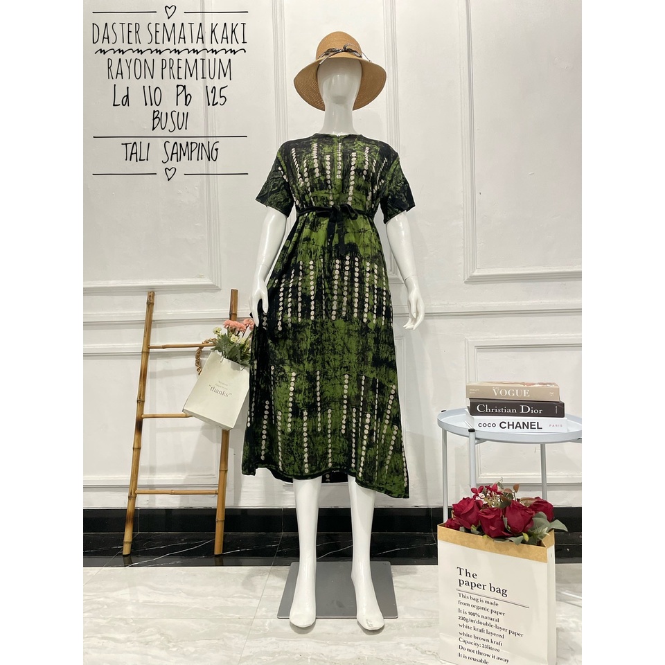 Hot Sale ! Daster Long Semata Kaki abstrak cap - Daster Twill Rayon - Daster Jumbo lengan pendek - Daster Batik Usman kekinian-4
