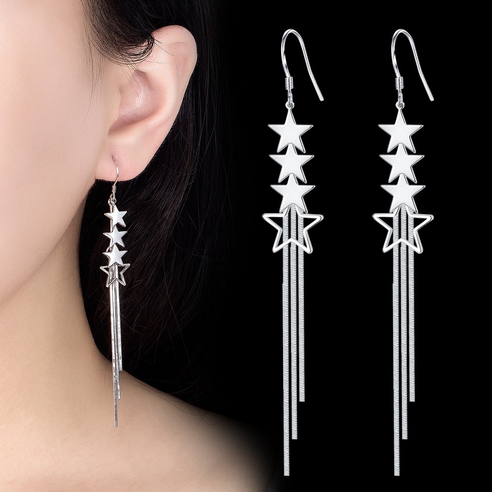 Anting Perak 925 Wanita Anting-Anting Rantai Perhiasan Fashion