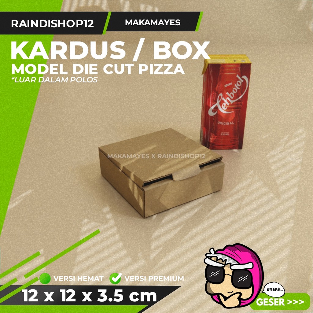 

(MIN 10 PCS) BOX 12 X 12 X 3.5 CM KARDUS DIE CUT PIZZA KEMASAN PACKAGING KADO