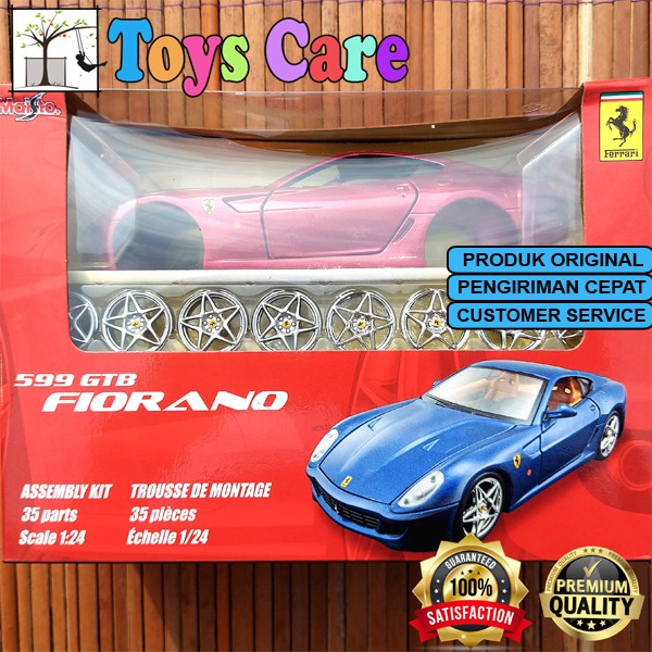 Maisto Skala 24 Ferrari 599 GTB Fiorano Merah Model Kit Assembly LaFerrari Original Promo