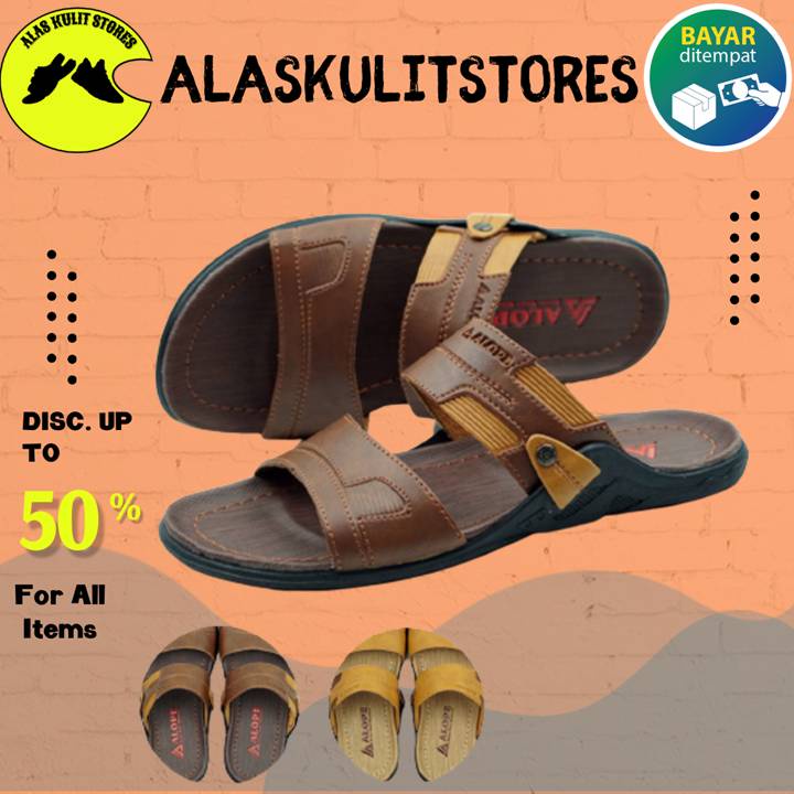 Sandal Kulit Pria Original Pakalolo Terbaru Sendal Slip On Dewasa Selop Slide Wanita Branded 100% Sl