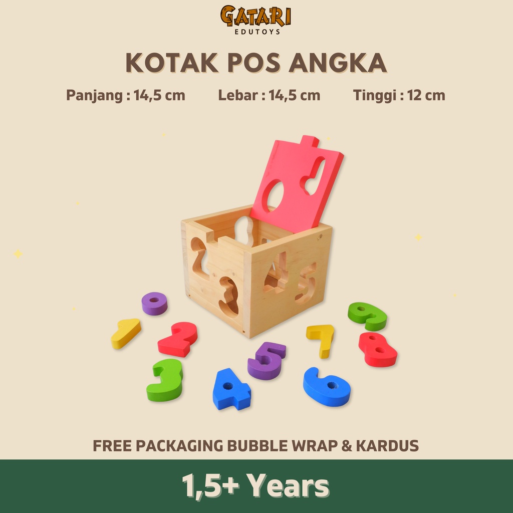 Gatari Edutoys - Kotak Pos Angka (FREE packing kardus dan bubble wrap)