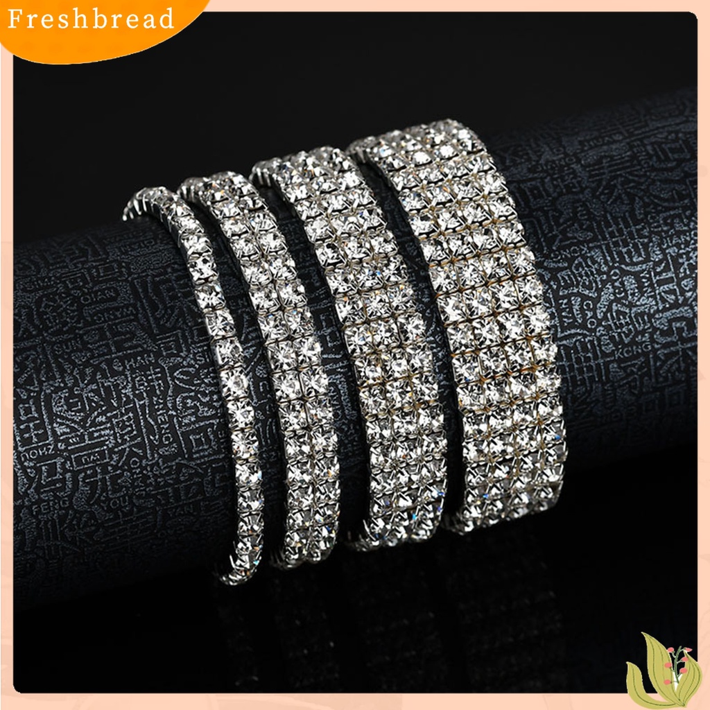 |Frebre Frebre| Gelang Tangan Berlian Imitasi Stretch Multi Baris Untuk Pengantin Wanita