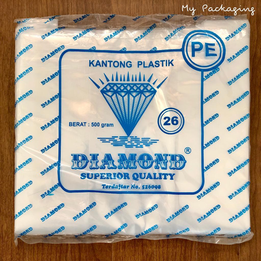 Kantong plastik 26 BENING PE TEBAL 26cm - 500Gr/pack isi 39pcs