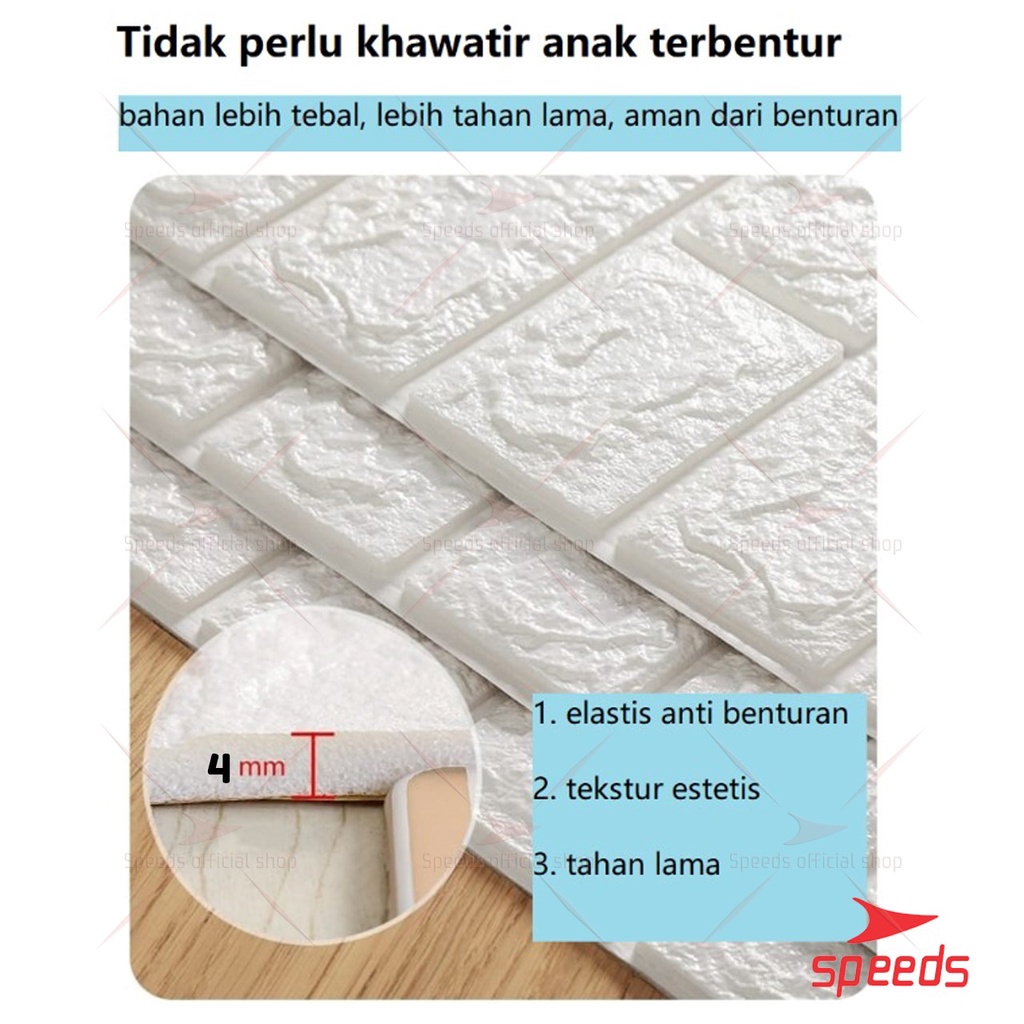 Rekomendasi Speeds Wallpaper Dinding 3D Foam Bata Putih Wallpaper Dinding 205-12