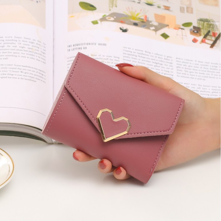 DSM DOMPET WANITA KECIL LOVE DWK-2007 / DOMPET WANITA KEKINIAN DOMPET WANITA MURAH IMPORT#BISA COD-PINK LOTUS 2007